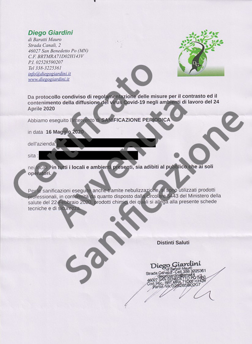 sanificazione