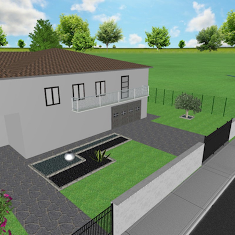 Progetto giardino con aiuola di ardesia