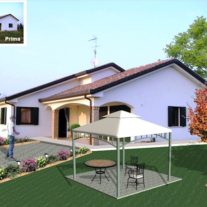 Giardino con gazebo centrale